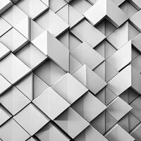 Abstract Geometric Pattern of Interlocking White Triangles and Cubes photo