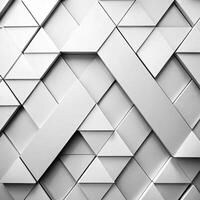 Abstract Geometric Pattern of Interlocking White Triangles and Squares photo