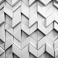 Abstract White Geometric Pattern Background with Interlocking Triangular and Diamond Shapes photo