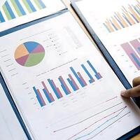 Detailed Financial Report Showing Business Performance Analysis with Charts and Graphs photo
