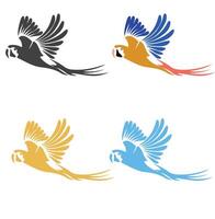 Close up of macaw perching on tree branch vector