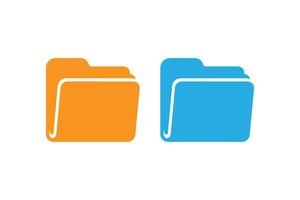 Two folders with orange and blue colors vector