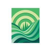 Emerald Flow A Vibrant Green Abstract Design vector