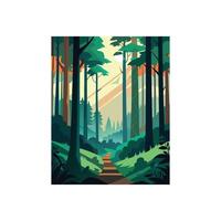 Forest of Tranquility A Serene Woodland Illustrations Design vector