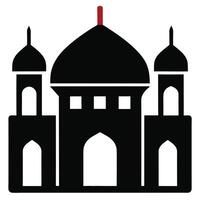 A mosque silhouette icon on a white background vector