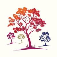Creative colorful trees on a white background vector
