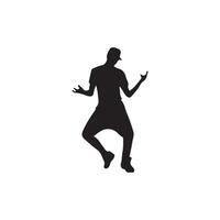 A silhouette of a man dancing in the air design on a white background vector