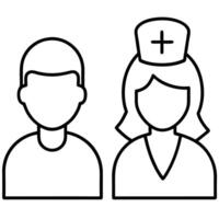 A nurse and a doctor icon design on a white background vector