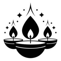 Creative diya candle icon design on a white background vector