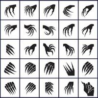 A set of claws and claws icons design on a white background vector