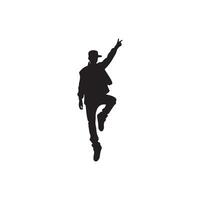 Creative silhouette of a man jumping in the air design on a white background vector