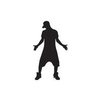 hip hop dancer silhouette design on a white background vector