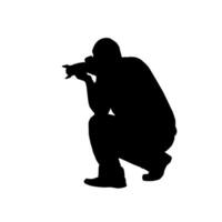 silhouette of a man with a camera on a white background. vector