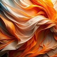 Abstract Swirling Orange and Beige Fabric Texture Background photo