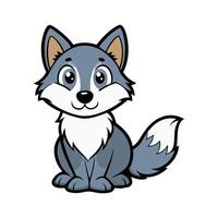 Adorable Wolf with a Wagging Tail vector