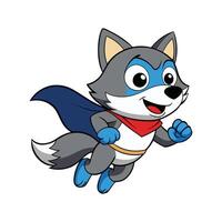 Brave Wolf with Super Powers vector