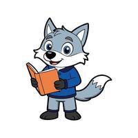 Dreamy Wolf and the Book of Wonders vector