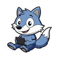 Chatty Wolf Sending Messages vector