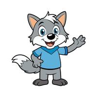 Loving Wolf with a Heartfelt Gesture vector