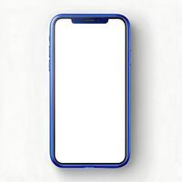 Modern Blue Smartphone with Blank Screen Mockup for App Presentation and Digital Marketing photo