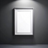 Empty frame on a wall with light photo