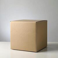 A cardboard box sitting on a table photo