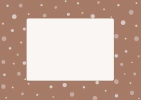 Abstract background, frame. Simple banner with graphic elements, drops, bubbles, circles. Background of flowers 2025, mocha. vector