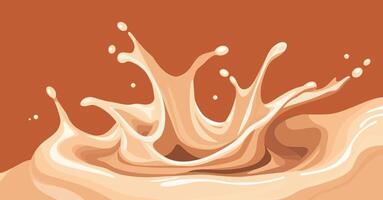 Milk chocolate. Chocolate background with milk splashes and drops. illustration vector