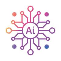 AI Network Connections, Nodes, Data, Processing, Innovation, Technology, Intelligence, Learning, Alg vector