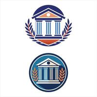 Classical Building Logos Education, Law, Institution, University, Columns, Temple, Ancient, Greece, vector