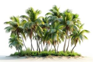 Tropical palm trees on an island photo