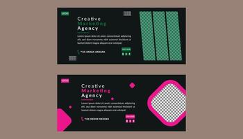 Social Media Cover Design in Bundle. Artistic Template Display for Promotional Campaign. vector