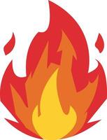 Fire flame symbol sign isolated on white background. MINIMAL FLAT fire design emoji vector