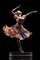 A bronze statue of a dancer in a dress photo