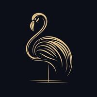A flamingo logo with a black background vector