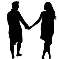 Silhouette of a couple holding hands Symbolizing togetherness connection and shared journey Love in simplicity and rendering vector