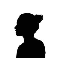 Silhouette of a woman with hair in a bun Simple graphic and elegant profile of an anonymous woman Ideal for background or illustration vector