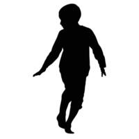 Silhouette of a young person balancing on one foot arms outstretched embodying balance movement and childhood exploration vector