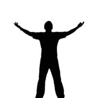 Silhouette of person with arms outstretched Expression of joy and confidence on a clean Minimalist and inspiring vector