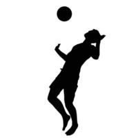 Silhouette of person heading a ball Dynamic action captured in striking and Sports and athleticism in simple illustration vector