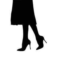 Elegant silhouette of legs in stylish high heels and a fashionable skirt representing feminine sophistication and modern design vector