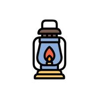 Vintage Kerosene Lantern Icon Color Illustration vector