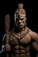 A statue of a man holding a stick photo
