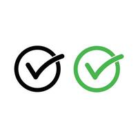 Two green and black check marks on a white background vector