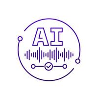 AI voice generator icon, line vector