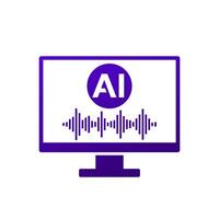 AI voice generator icon on white vector