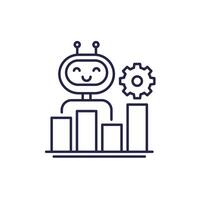 AI for data analysis line icon vector