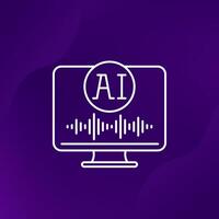AI voice generator line icon vector
