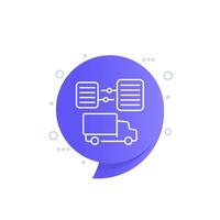 transport documents or CMR line icon design vector