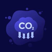 co2 gas, carbon dioxide emissions reduction icon, design vector